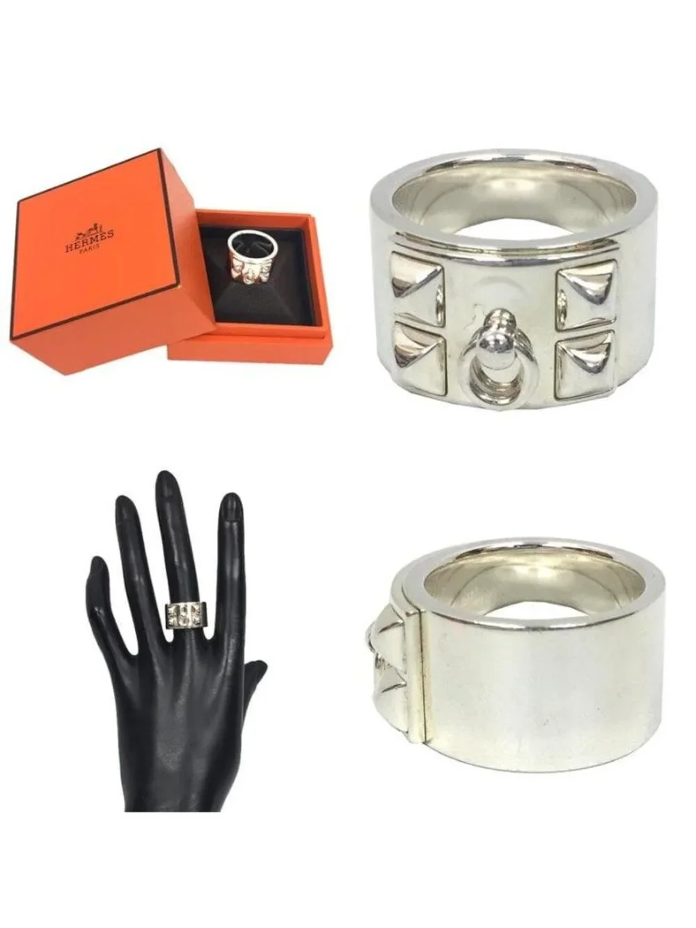 Hermes Ring Collierd Chien GM 52 Silver Aq8016